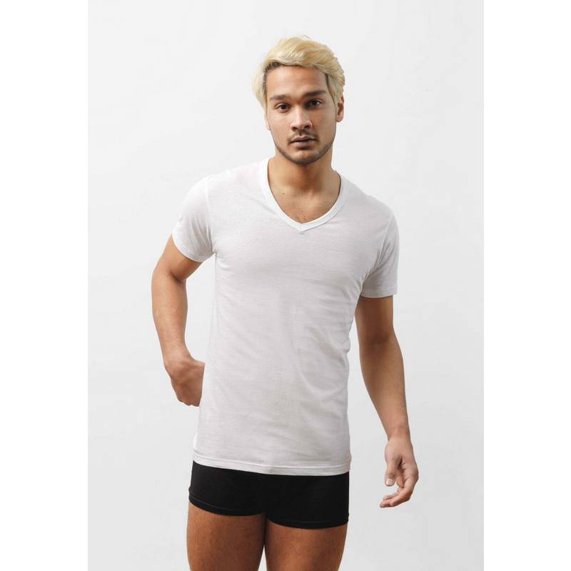 Snocks Unterhemd V-Ausschnitt aus Bio-Baumwolle T-Shirt Herren