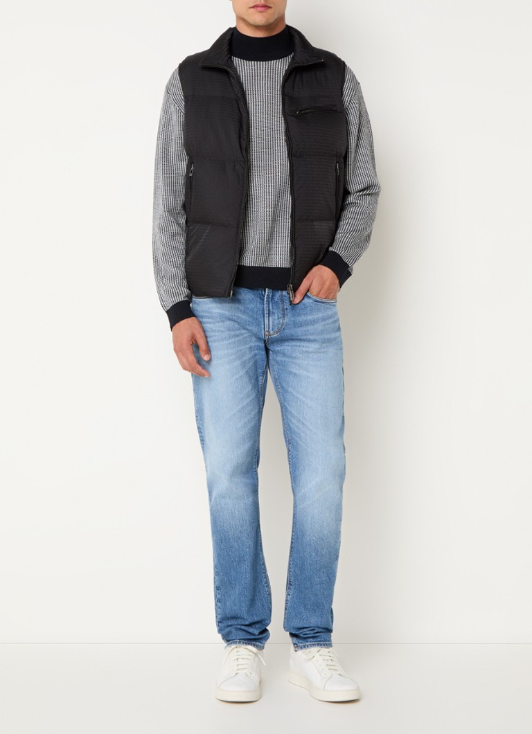 Gilet trapuntato Emporio Armani con imbottitura in piuma e stampa logo