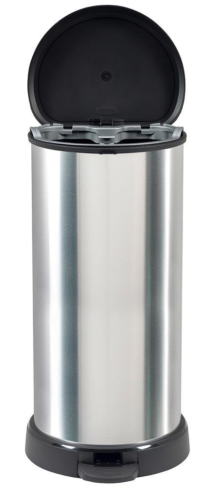 Curver DECOBIN Abfalleimer 40L mit Fußpedal silber metallic