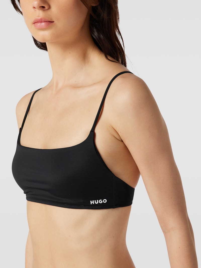 Bralette mit Label-Print Modell 'Bralette Pure' in schwarz