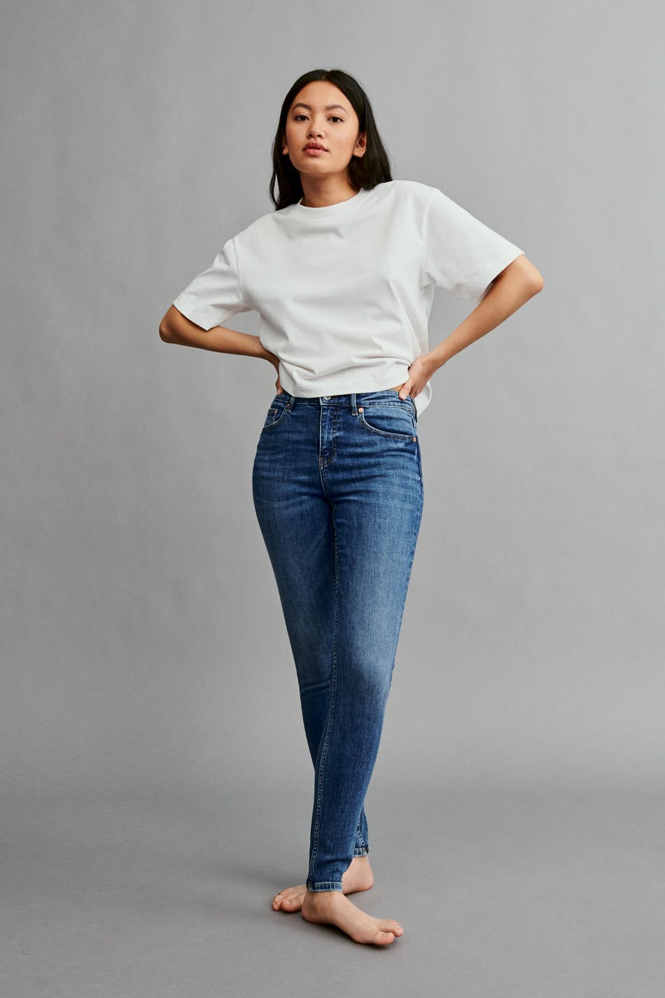 Mid waist skinny jeans