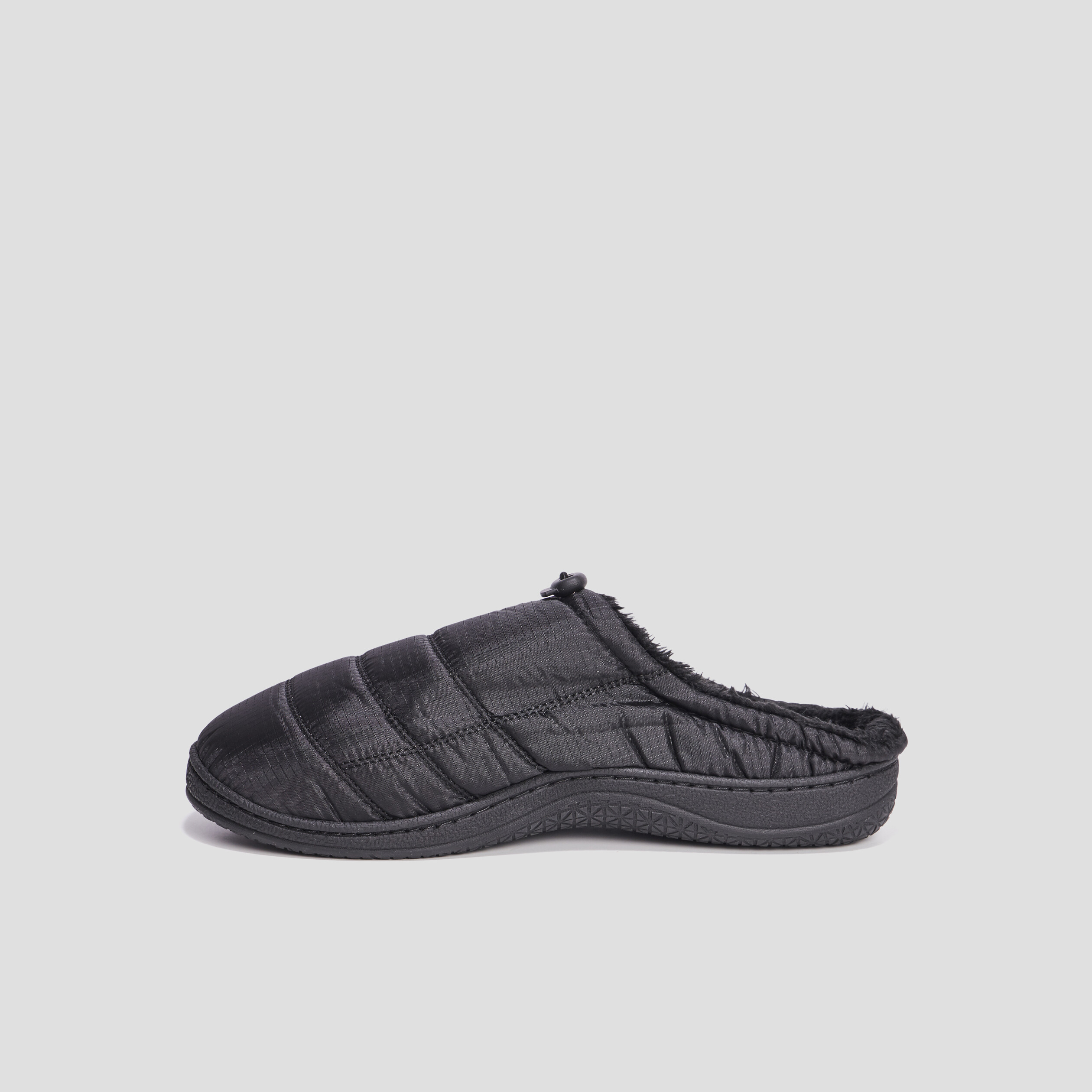Chaussons mules matelassés fourrés noir homme | La Halle