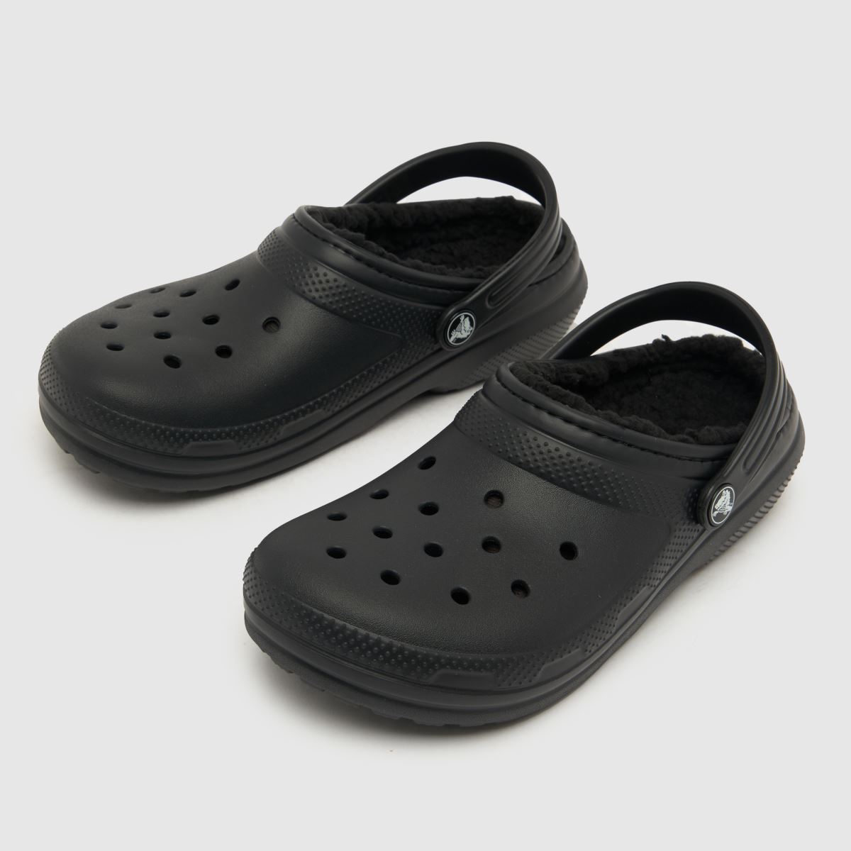 Crocs svarta klassiska fodrade träskor Barnsandaler