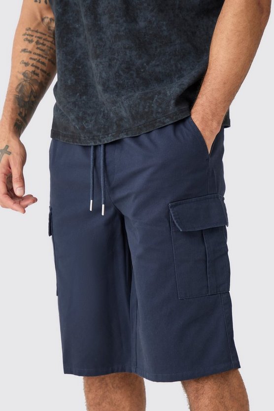 Lockere Cargo-Shorts mit elastischem Bund