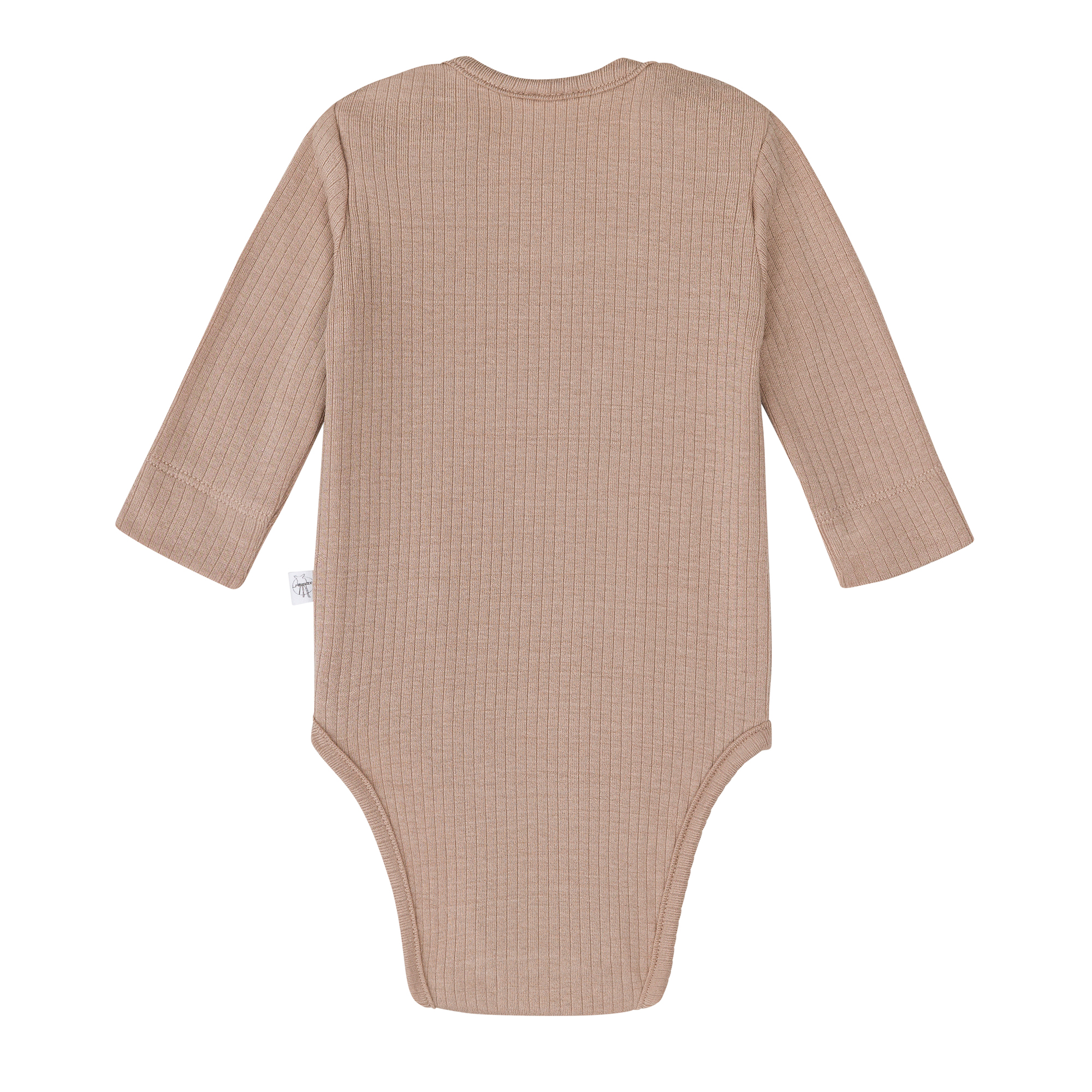 Baby Body Langarm - gerippt, Hellbraun