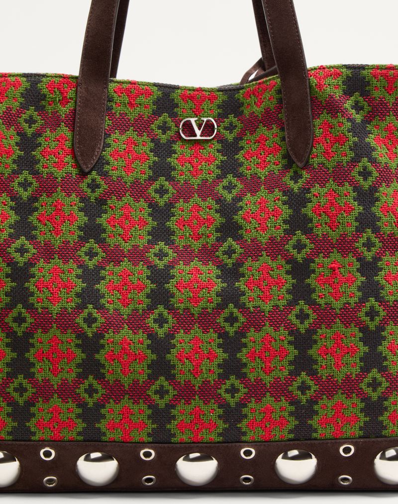 Bolsa de compras grande Valentino Garavani Nellcôte em tecido jacquard