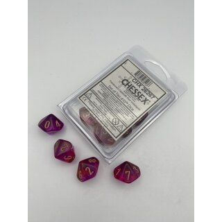 Gemini Translucent Red-Violet/gold Set of 10 d10s