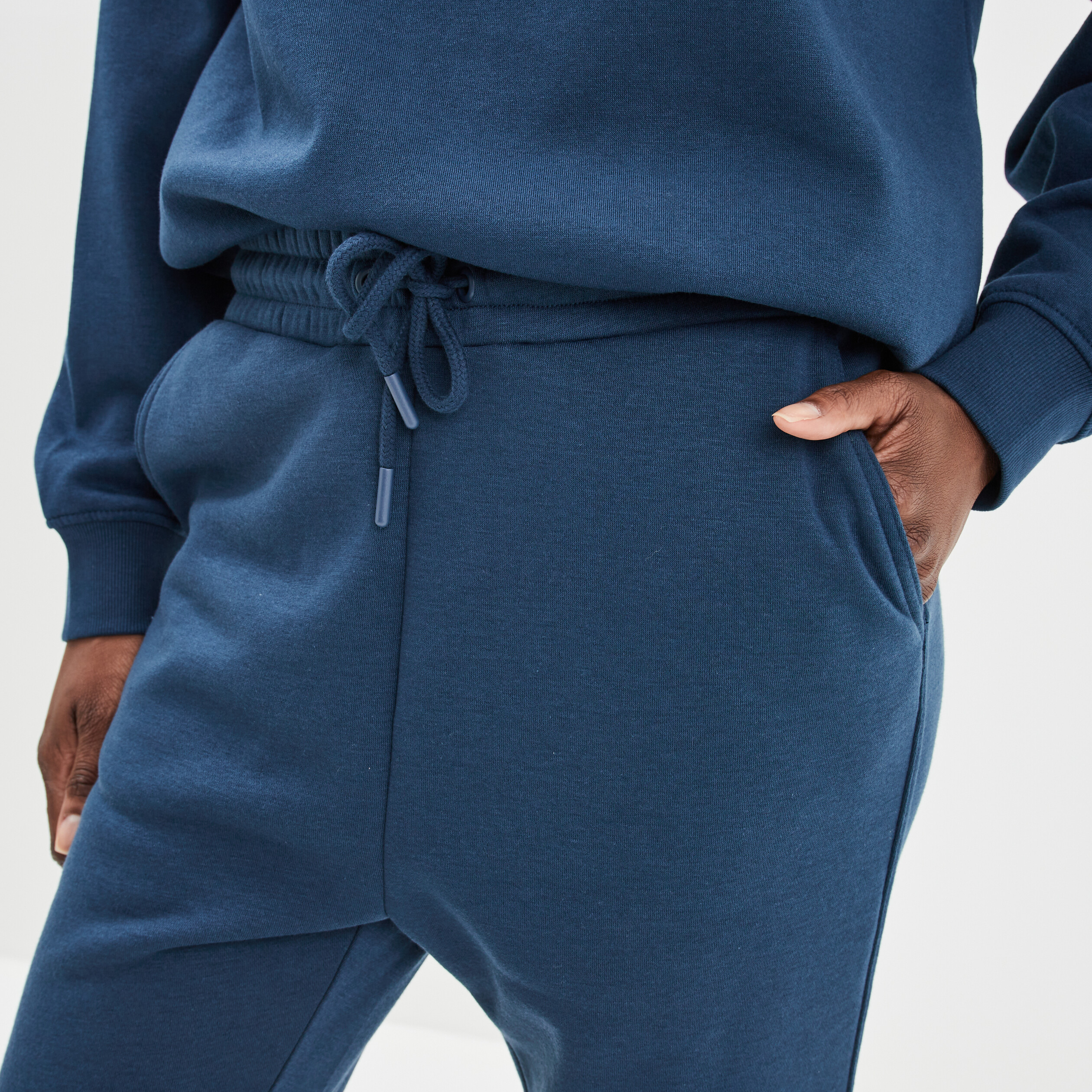 Pantalon jogging droit molleton bleu marine femme | La Halle