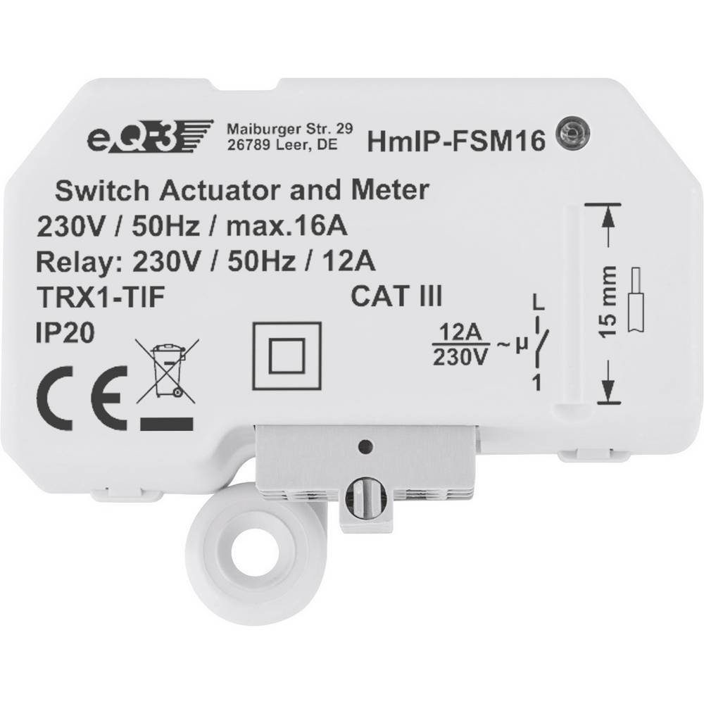 Homematic IP Schalt-Mess-Aktor (16 A) – Unterputz Smart-Home-Steuerelement, mit Messfunktion