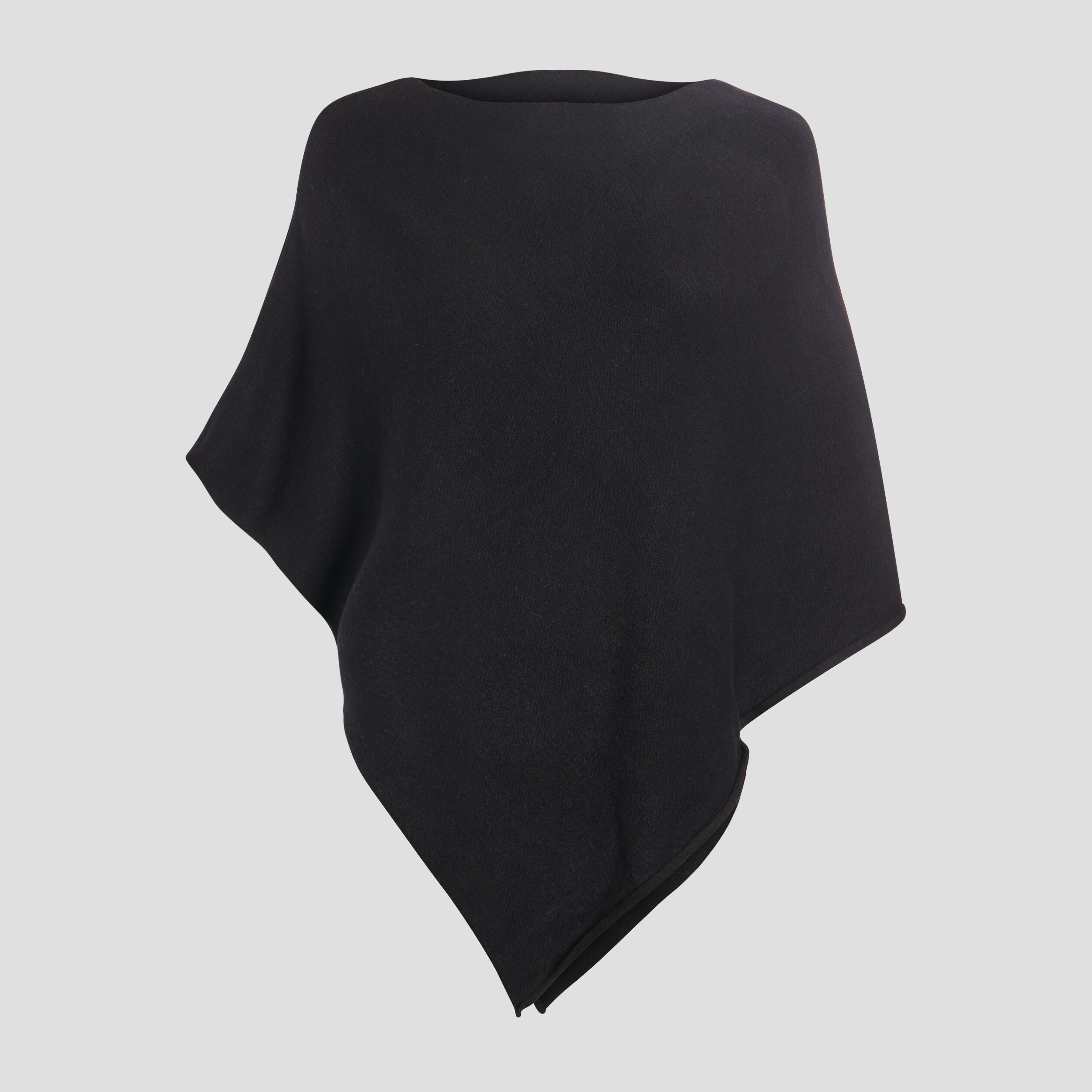 Poncho asymétrique noir femme | La Halle