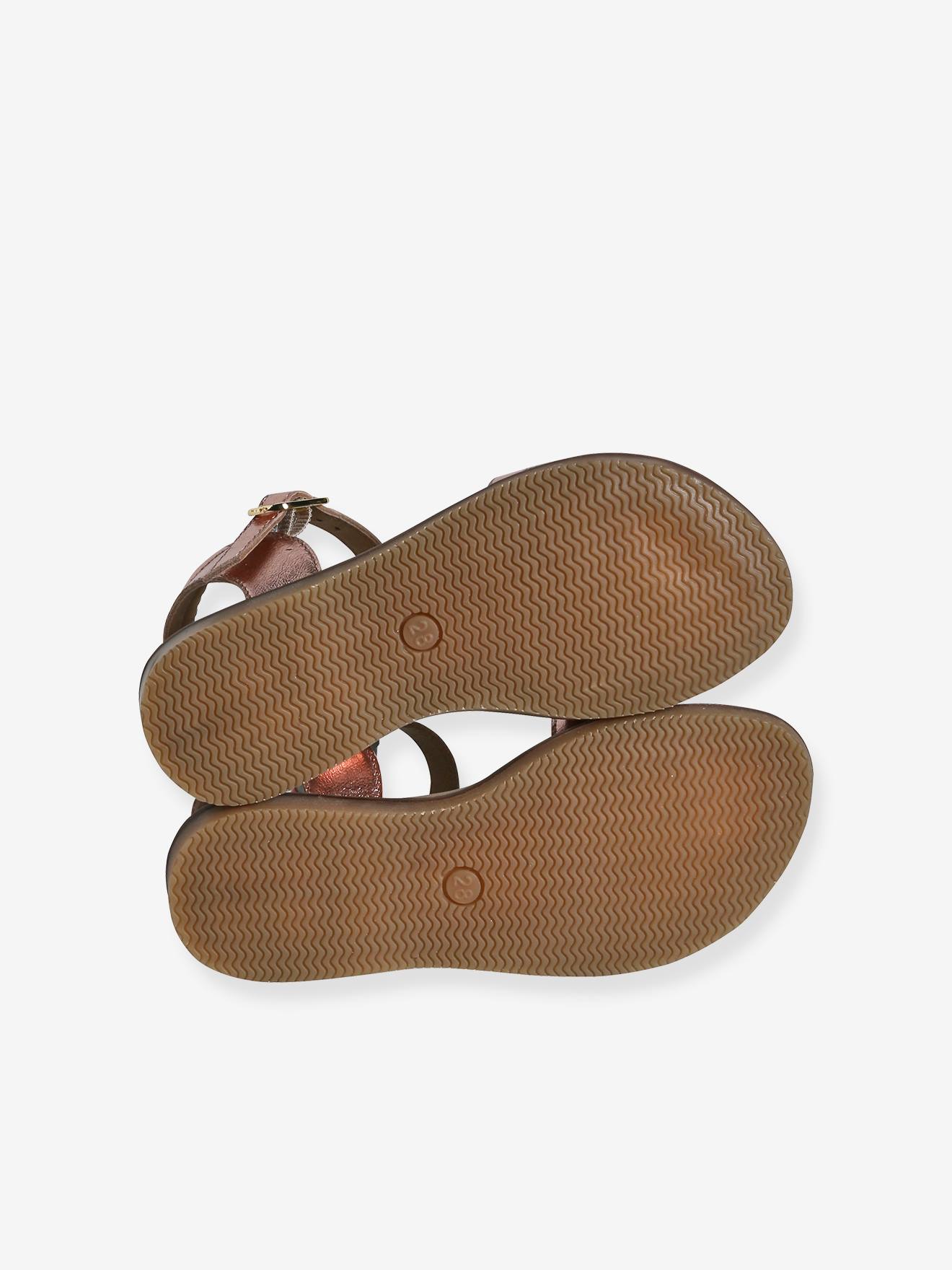 Vertbaudet Kinder Sandalen mit Anziehtrick - ocker