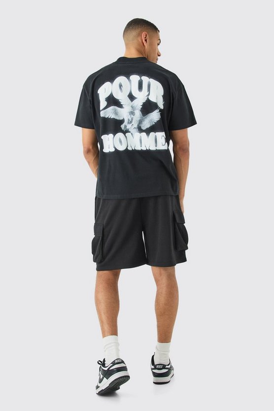 Oversize Jersey-Shorts mit Cargo-Taschen