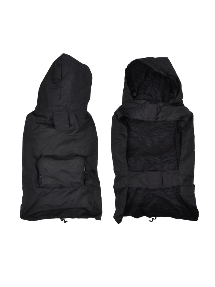 dynamic24 Hunde Regenjacke Kapuze Jacke Mantel  in Schwarz günstig kaufen 50