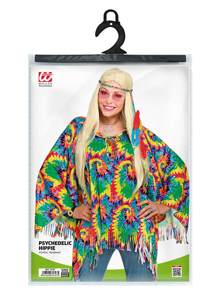 Carnival Party 2tlg. Kostüm ''Hippie'' in Bunt günstig kaufen onesize