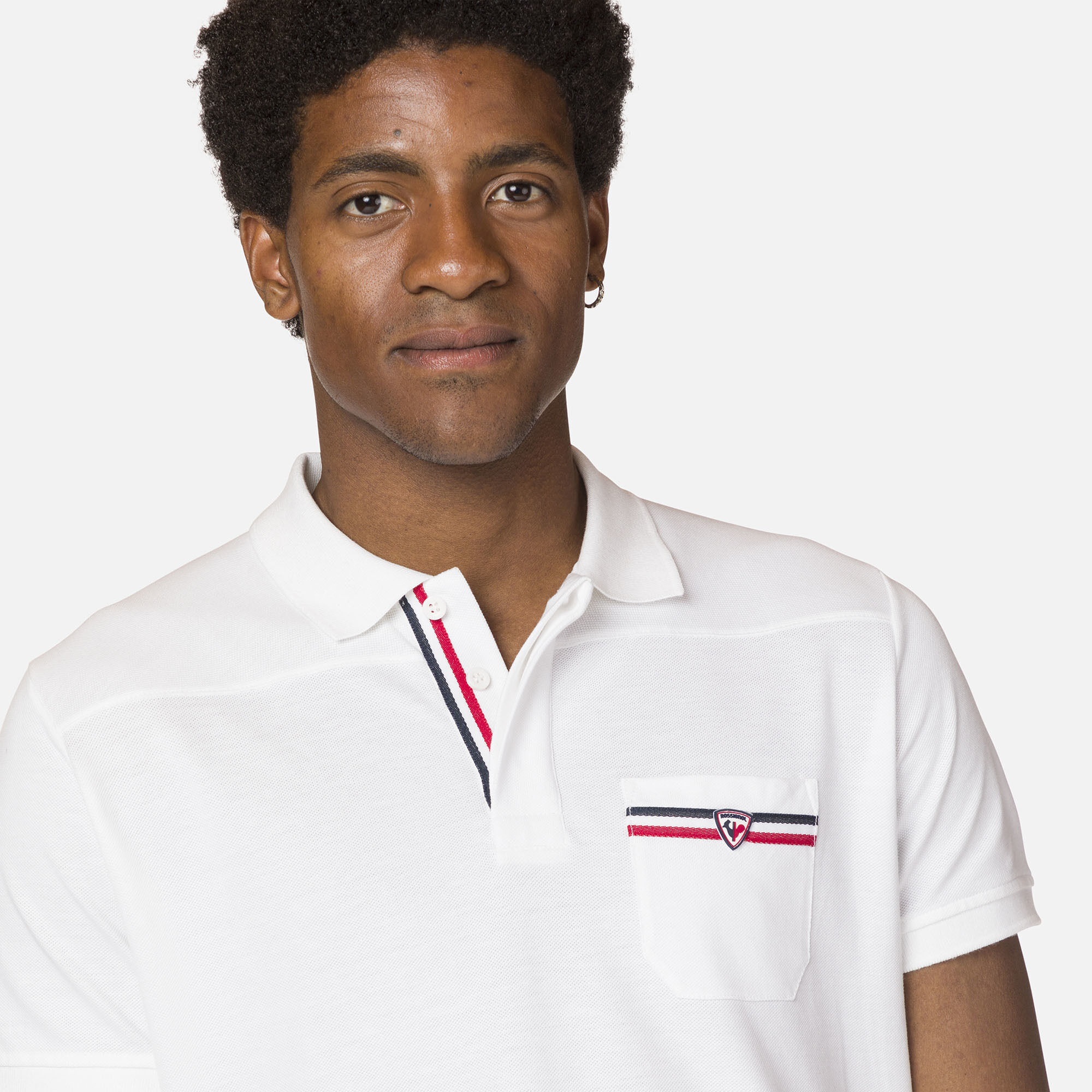 Polo logo à poche homme