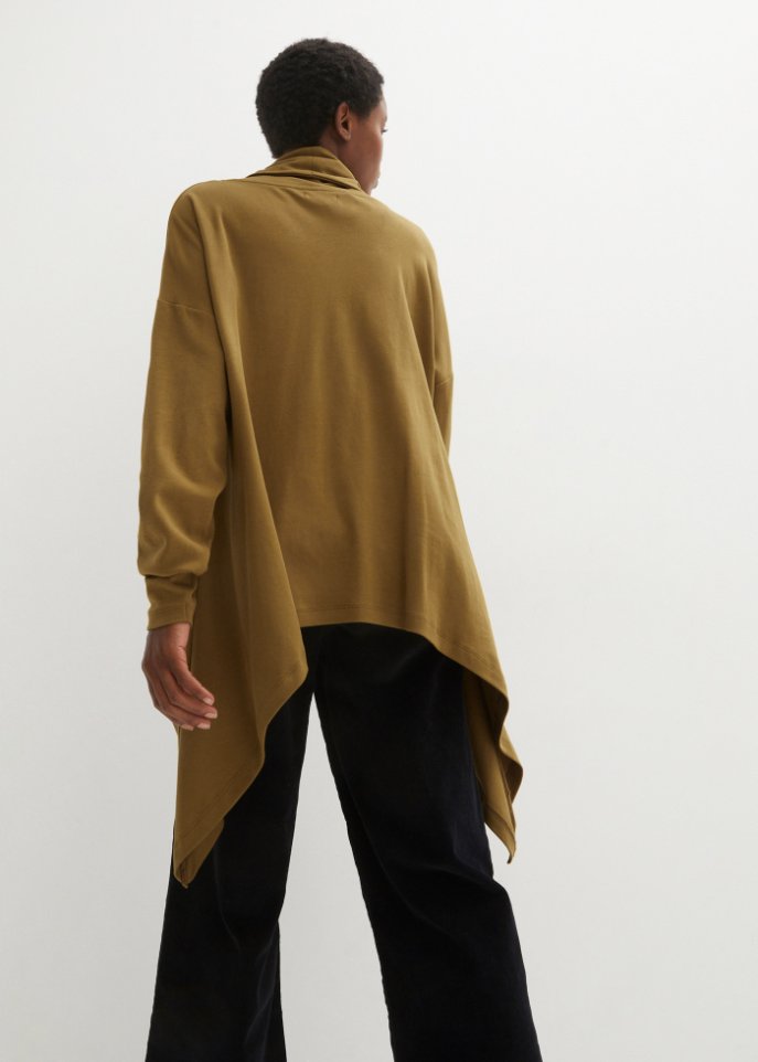 Zipfelshirt mit weitem Rollkragen