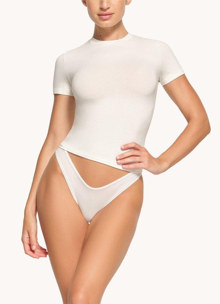 T-shirt girocollo in jersey di cotone SKIMS