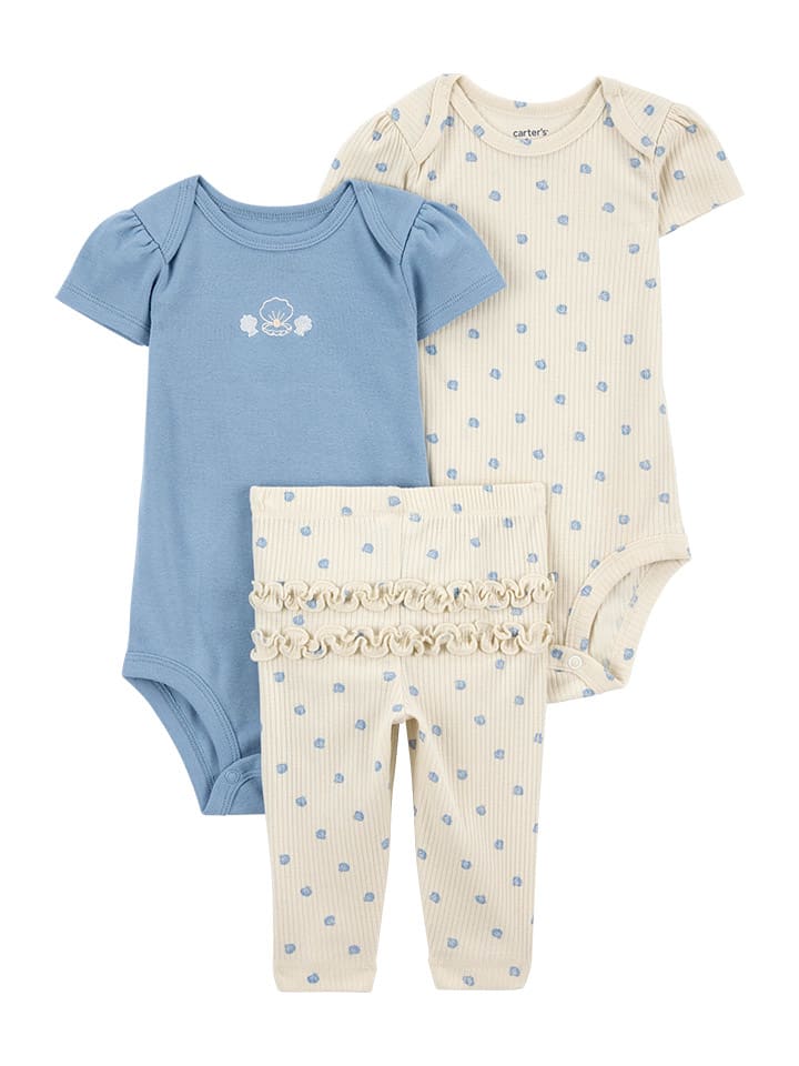 carter's 3tlg. Outfit in Creme/ Hellblau günstig kaufen