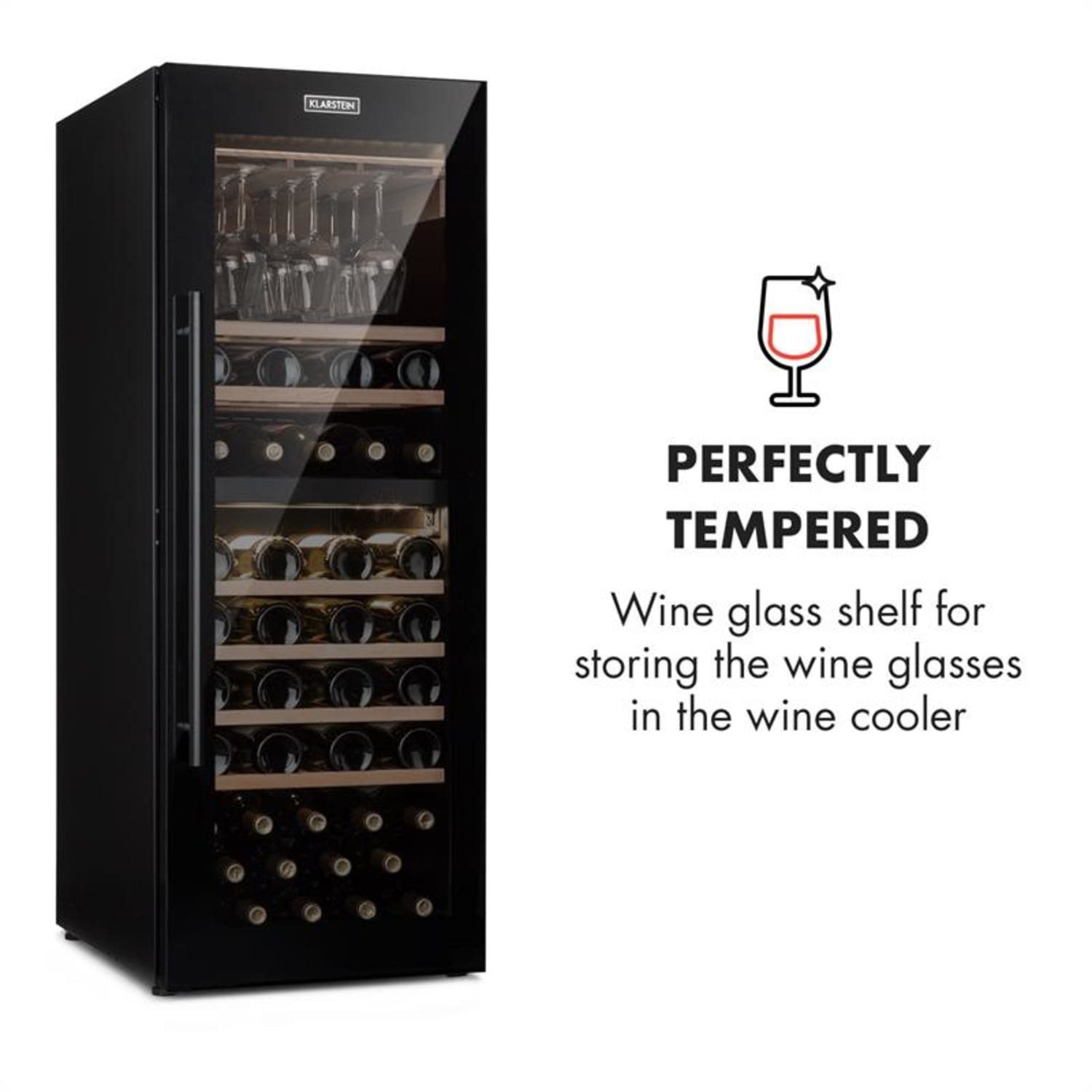 Klarstein Gläserhalter Barossa 77D Weinglas-Regal Zubehör Regalboden für Weingläser Echtholz, Wein Halterung Weintemperierschrank Weinschrank Kühlschrank