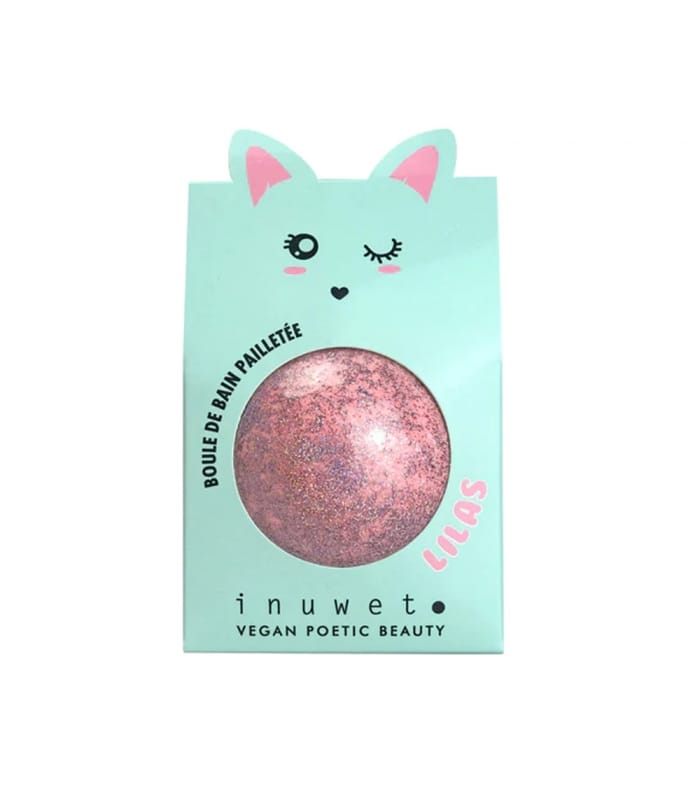 INUWET-BOMBE DE BAIN PAILETTES ROSE LILAS-Bombe de Bain