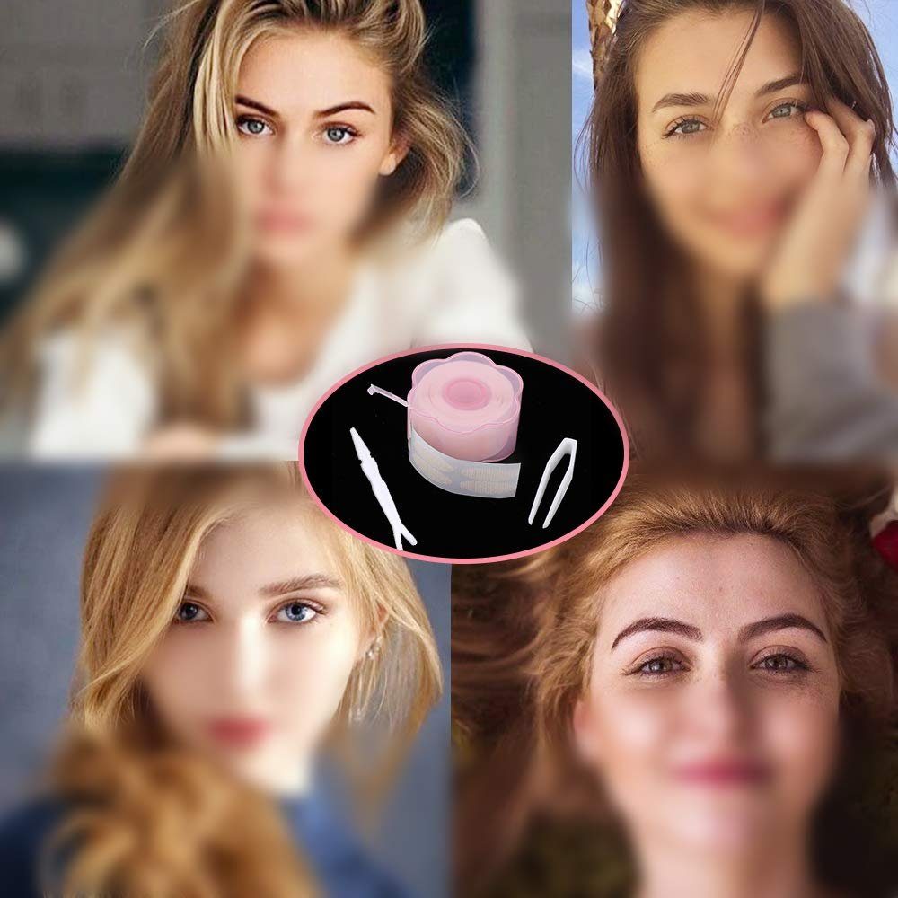 MORRENT Augenlid-Tape 1200 Stück Schlupflid Tapes, Augenlid Stripes Unsichtbare Doppelte Schlupflider Tape Augenlid Lifting ohne OP, Wasserdicht Eyelid Klebeband Augenlid Aufkleber Band mit Gabelstangen Pinzette, hochmatriel