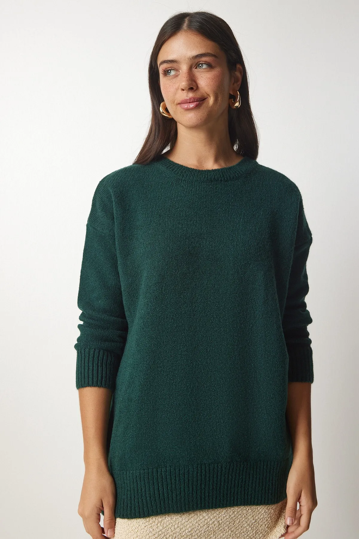 Happiness İstanbul  Pullover - Grün - Oversized