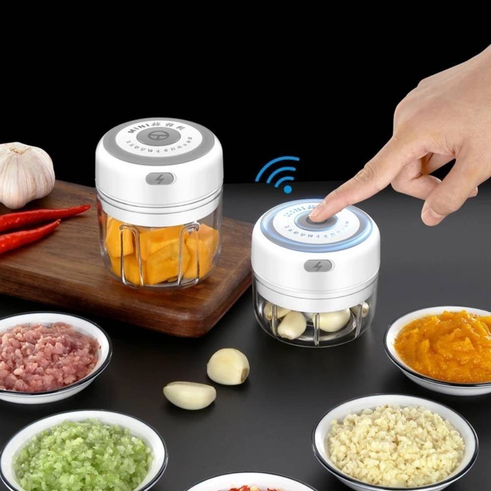 Blusmart Knoblauchpresse Mini Elektrischer Knoblauchzieher-Knoblauchschneider Gemüsewerkzeuge (1 St), 1, USB-Aufladung Küchenzubehör