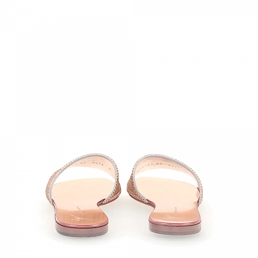 Giuseppe Zanotti - Sandalen ROLL 10 Veloursleder Strass rosé - pink