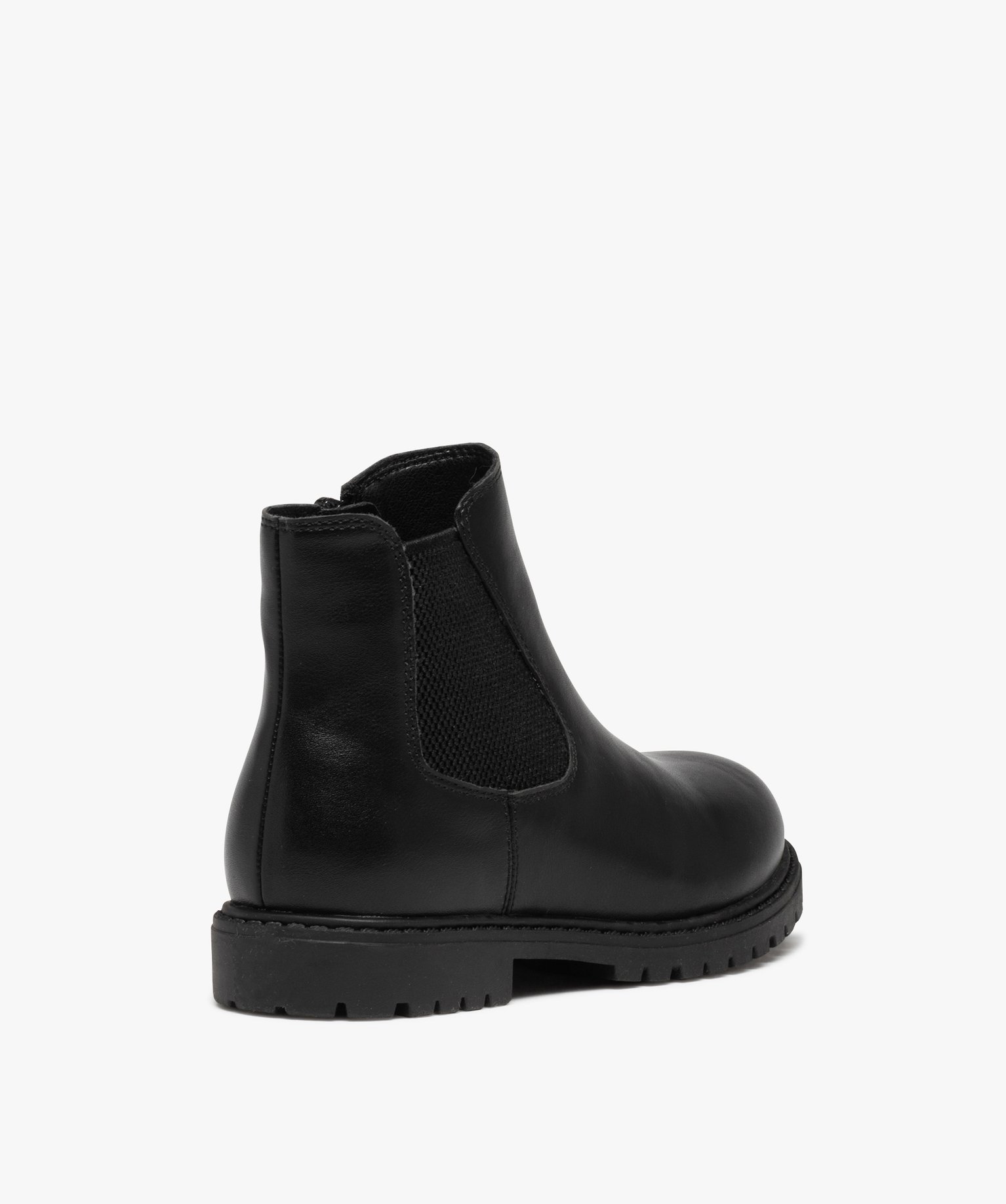 Boots fille style Chelsea unies à semelle crantée noir | GEMO