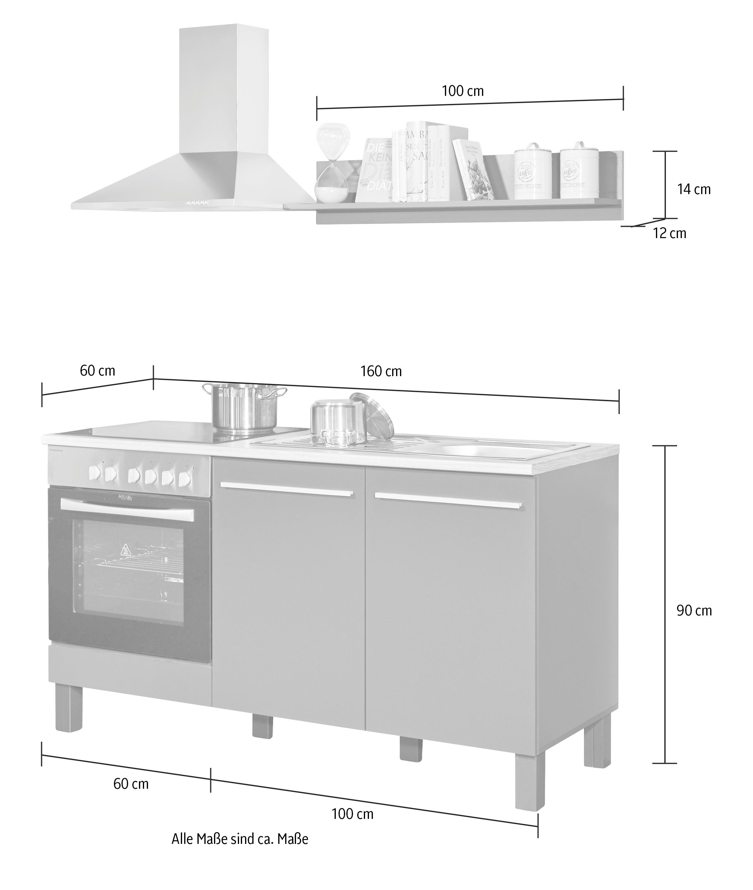 BASIC by Balculina Küche Bilberry, Breite 160 cm