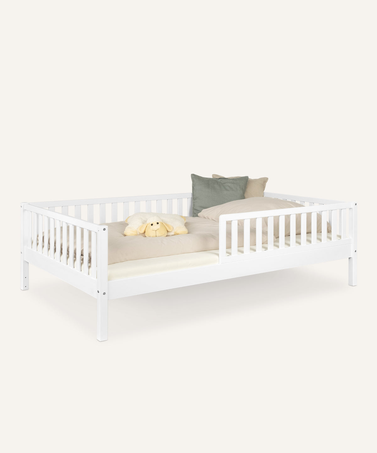 Kinderbett Buche 120 × 200 Weiß