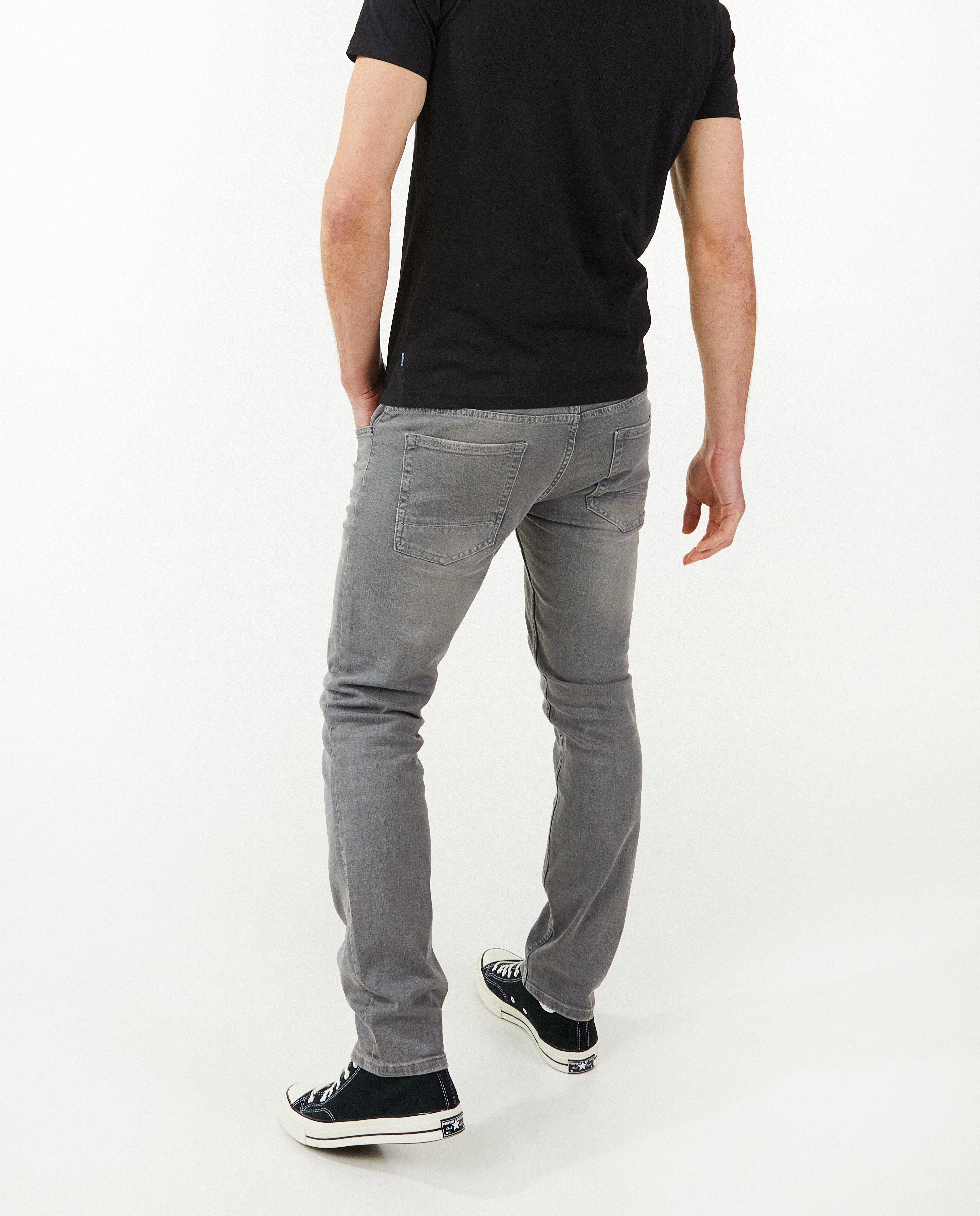 Blugi slim fit gri deschis de la Quarterback, Smith, gri închis