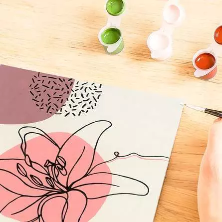 CreArt Florale Linien - Malen nach Zahlen für Erwachsene