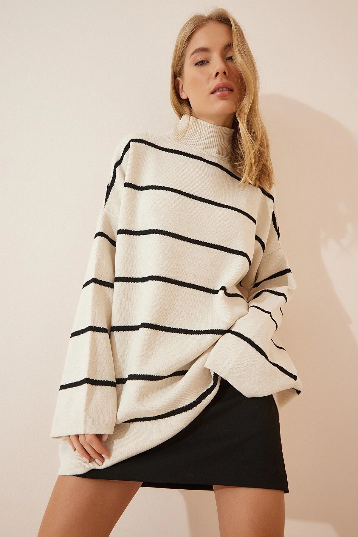 Happiness İstanbul  Pullover - Beige - Oversized