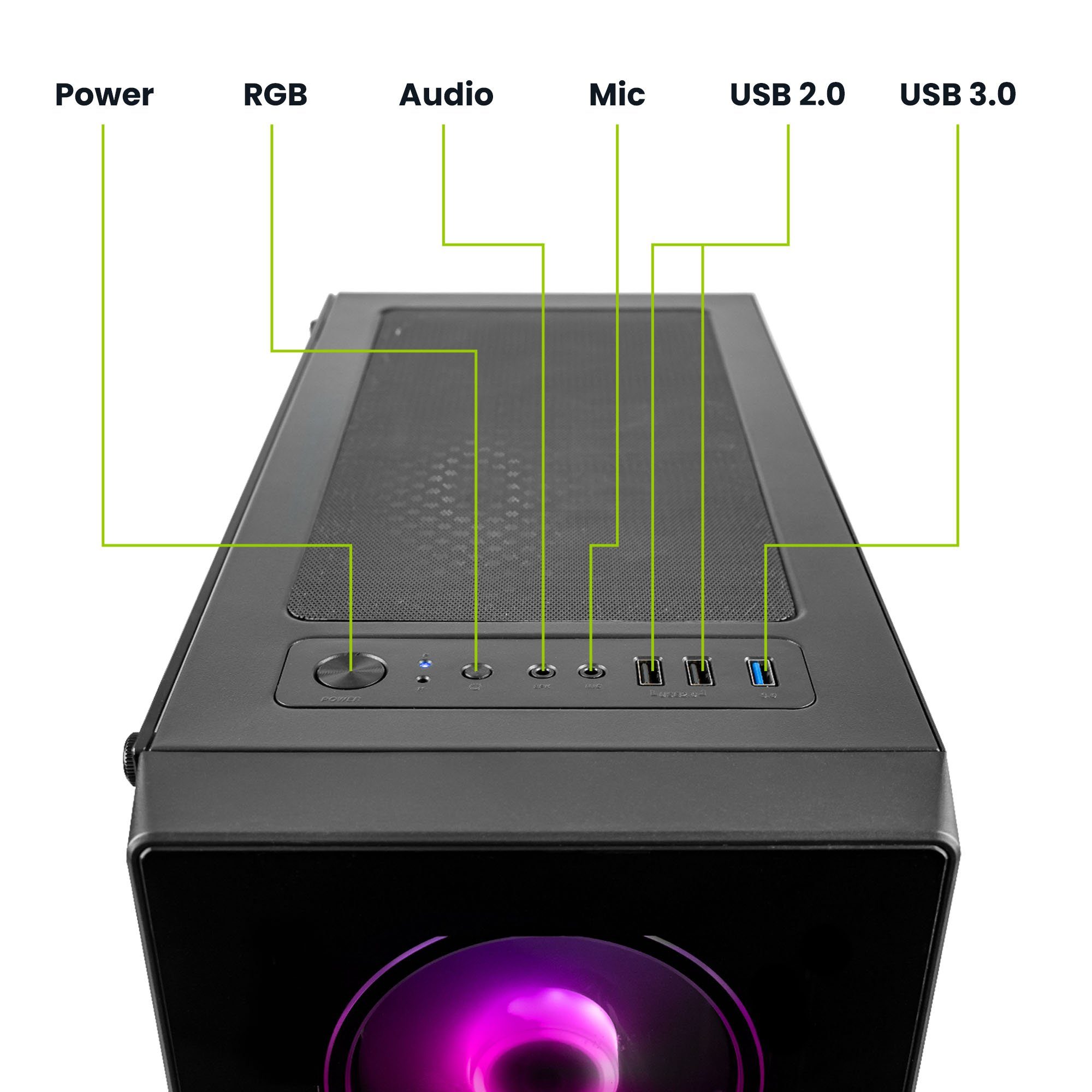 Megaport Gaming-PC (24 Zoll, Intel Core i5-12400F 6x2,50 GHz 12400F, GeForce RTX 4060, 16 GB RAM, 1000 GB SSD, Luftkühlung, Windows 11, WLAN)