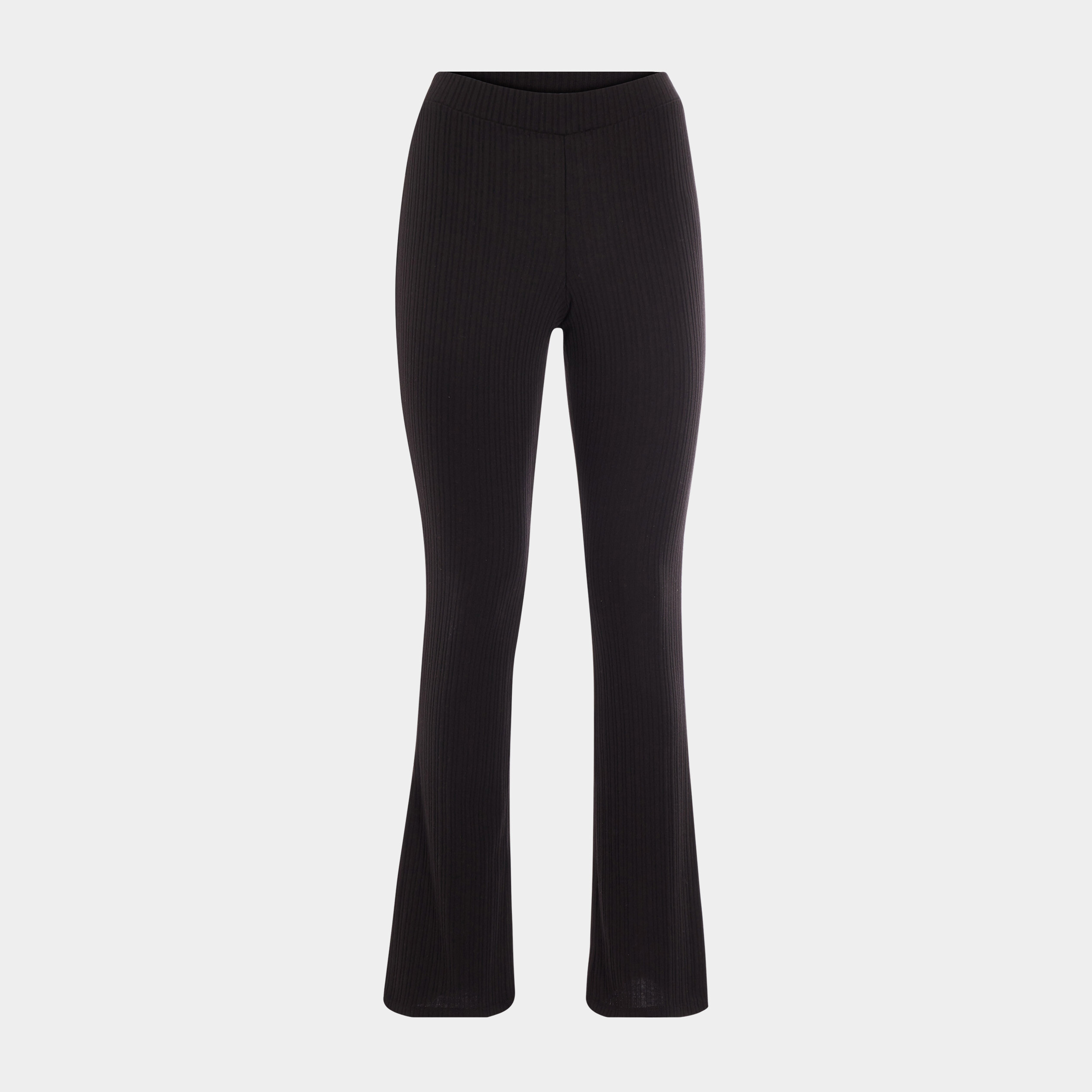 Pantalon flare côtelé noir femme | La Halle