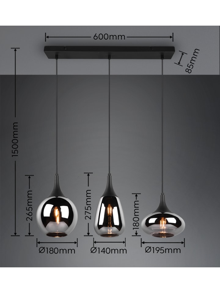 Trio Leuchten Pendelleuchte LUMINA in schwarz matt günstig kaufen onesize