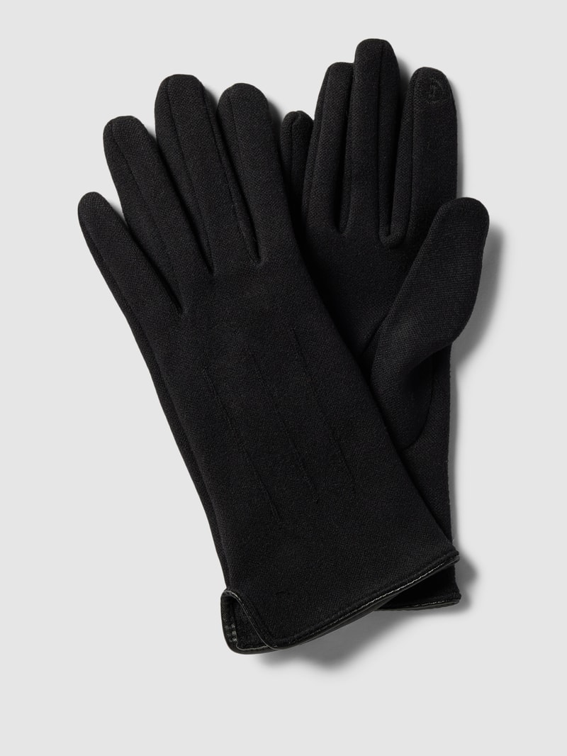 Handschuhe mit Strukturmuster in taupe
