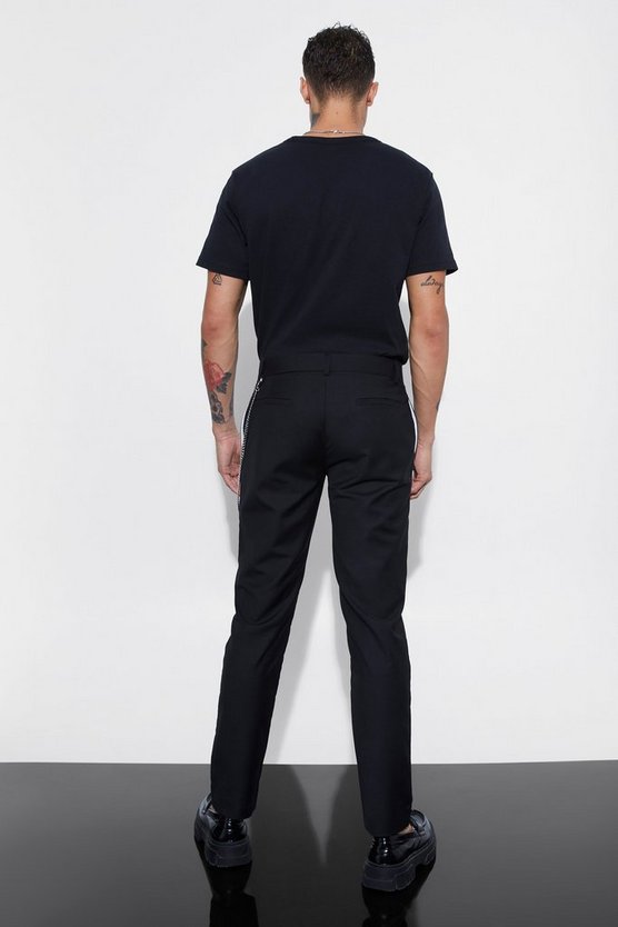 Slim-Fit Anzughose mit Seitenstreifen