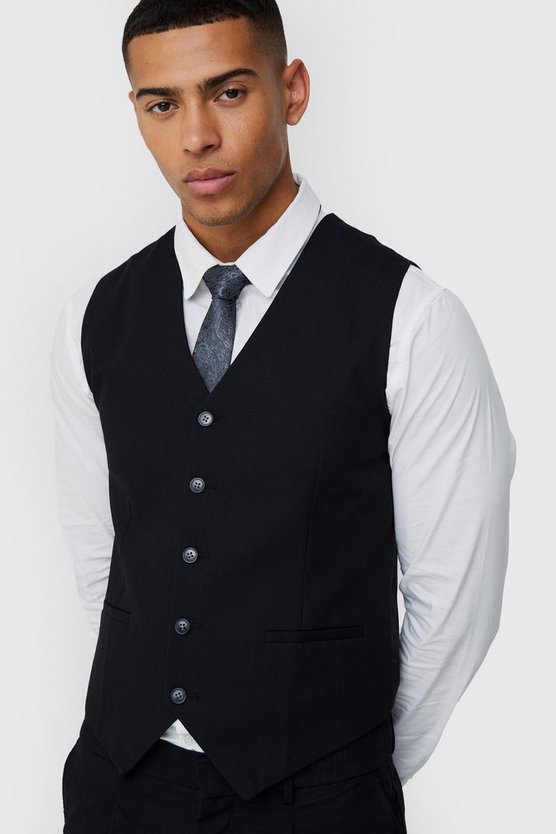 Mix & Match Slim-Fit Weste aus Leinenmischung