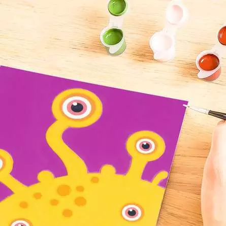 CreArt Gelbes Monster - Malen nach Zahlen für Kinder ab 7 Jahren