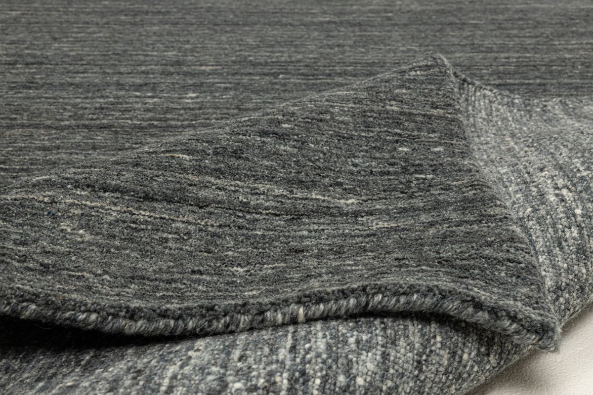 Handloom aus Indien Pure uni Anthrazit 170 x 240 cm