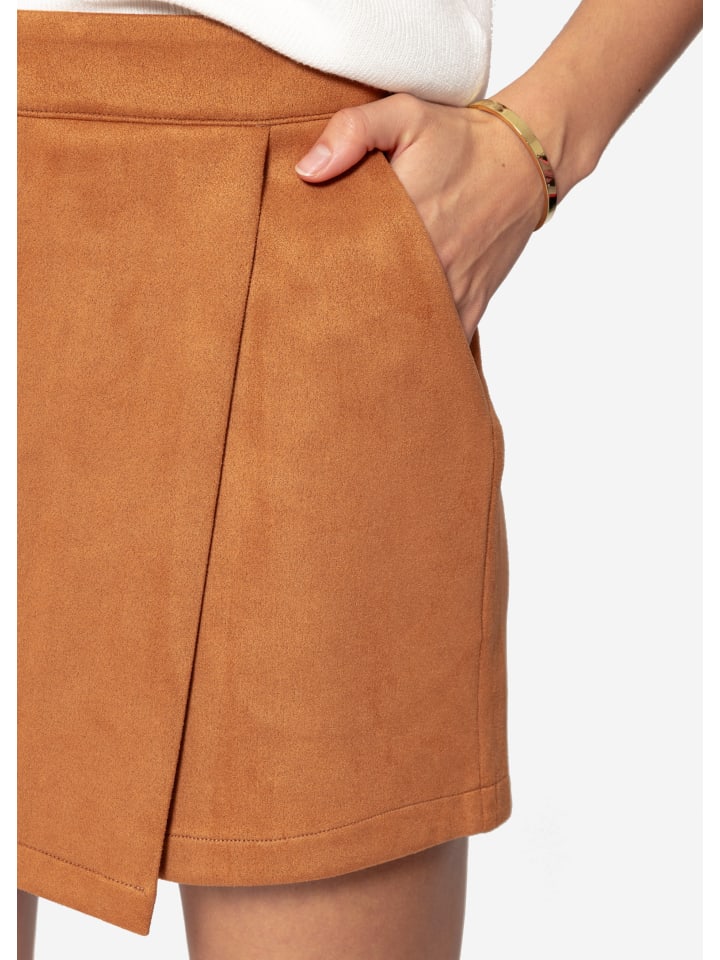 SASSYCLASSY Hosenrock in Wildleder in Braun günstig kaufen