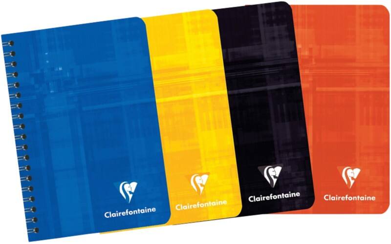 Clairefontaine Notizbuch A7  Kariert Spiralbindung Pappe Blau Nicht perforiert 180 Seiten
