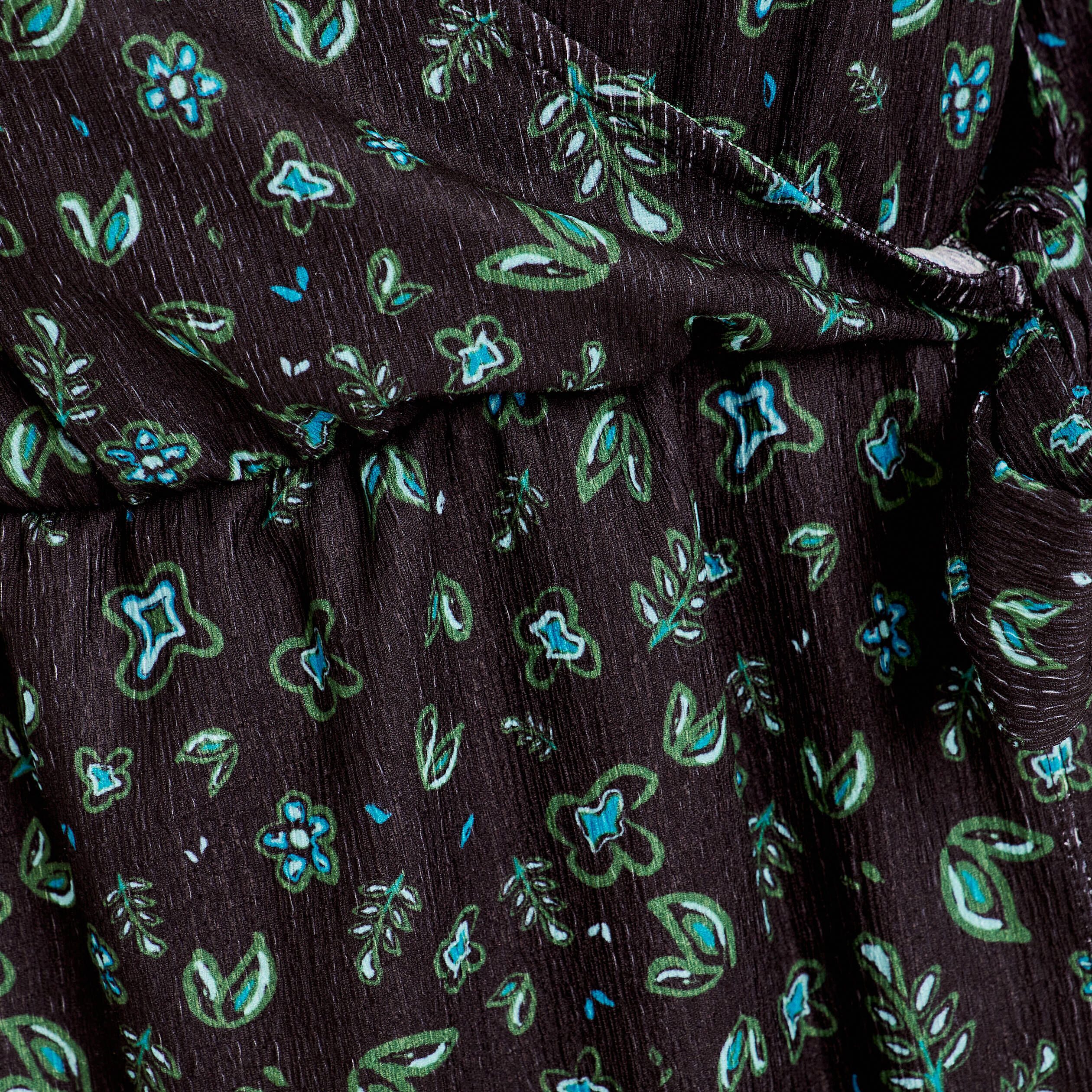 Robe évasée col cache-coeur noir femme | Cache Cache
