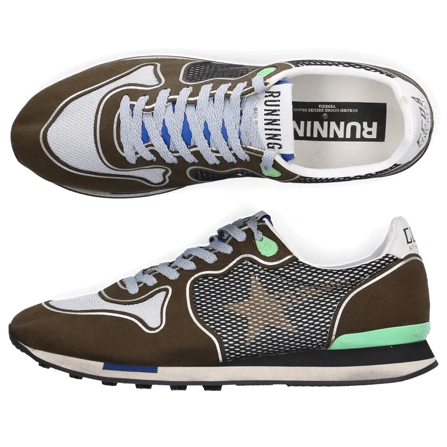 Golden Goose - Sneaker low RUNNING Veloursleder Used khaki - braun