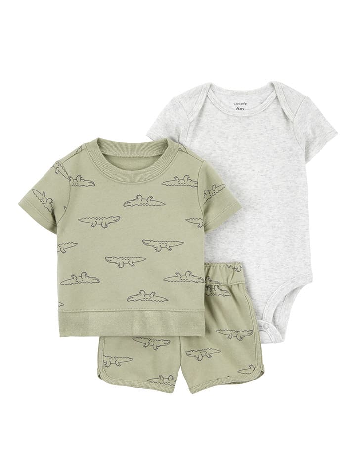 carter's 3tlg. Outfit in Khaki/ Grau günstig kaufen