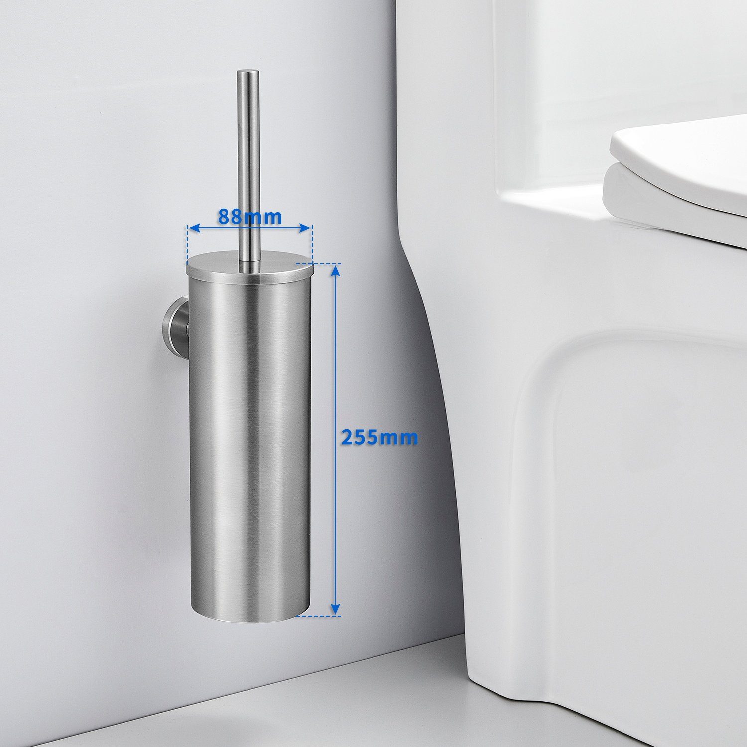 Auralum WC-Garnitur Edelstahl Toilettenbürste WC-Bürstenhalter Garnitur Wandhalter Bürste, Wandhalter Bürste Klobürste mit Wandbefestigung