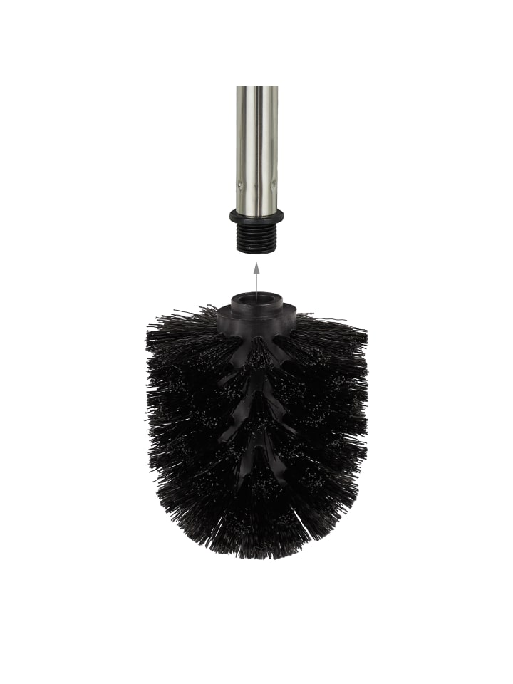 relaxdays 3x Toilettenbürste in Schwarz/ Silber - (H)35 x Ø 8 cm günstig kaufen onesize