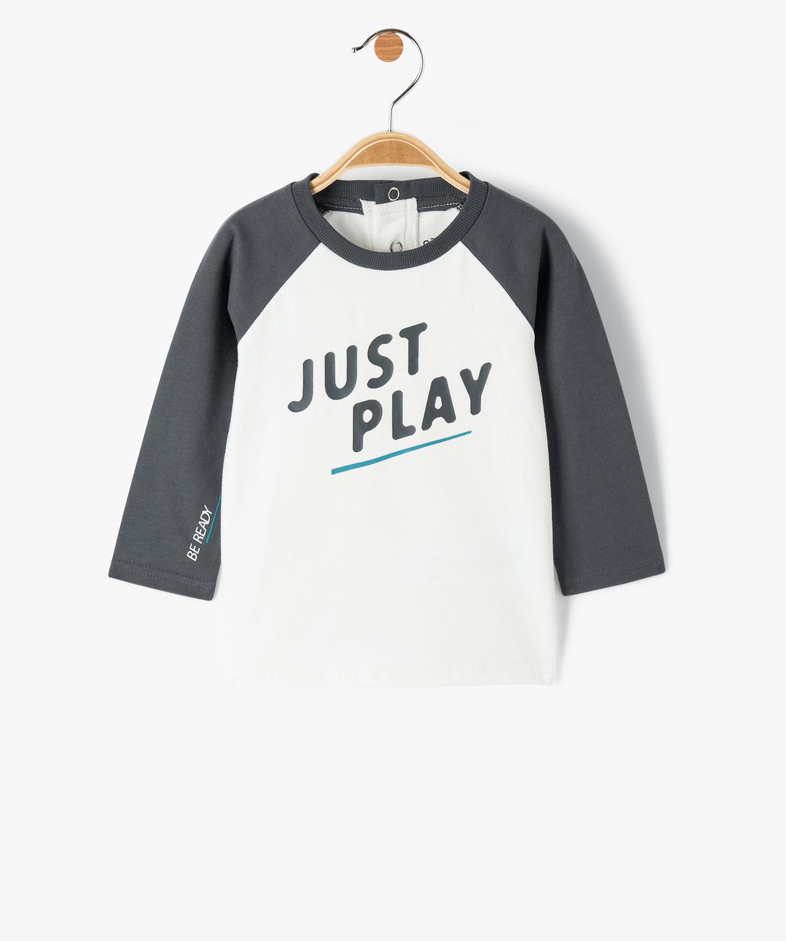 Tee-shirt bébé Garçon en coton épais à manches raglan c... ecru | GEMO
